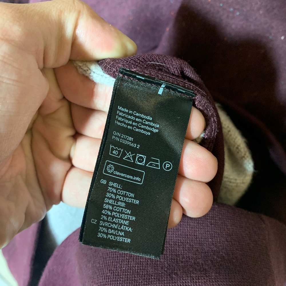 H&M Jacket Maroon with Multi-Color Pattern - Picture 3 of 5
